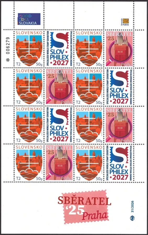 ورقة طوابع صدرت عن Slovenská pošta بمناسبة SLOVPHILEX 2027